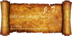 Jóna Tatjána névjegykártya